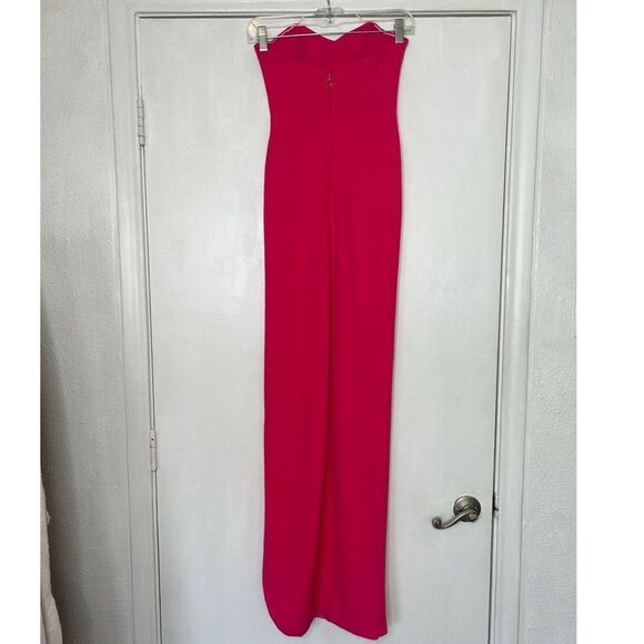NOOKIE Cherish Paris Hot Pink Strapless Front Slit Maxi Gown Dress Size … - Picture 4 of 9